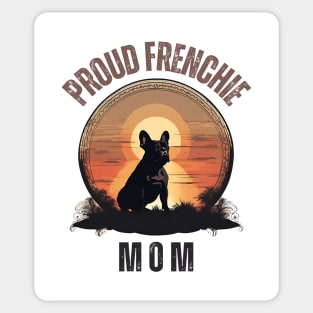 Vintage Sunset Proud Frenchie Mom Sticker